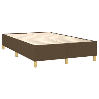 Spring Bed Frame with Dark Brown Mattress 120x200cm Fabric