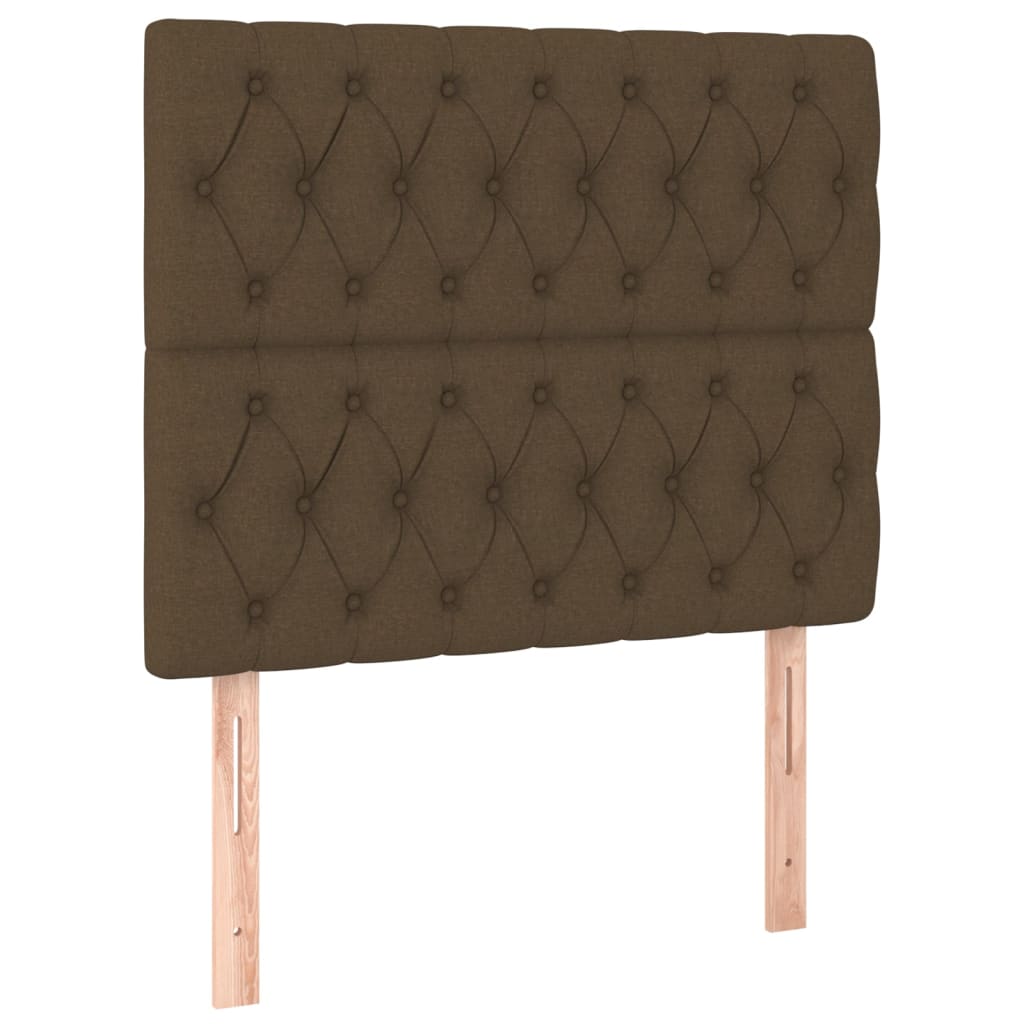 Spring Bed Frame with Dark Brown Mattress 120x200cm Fabric