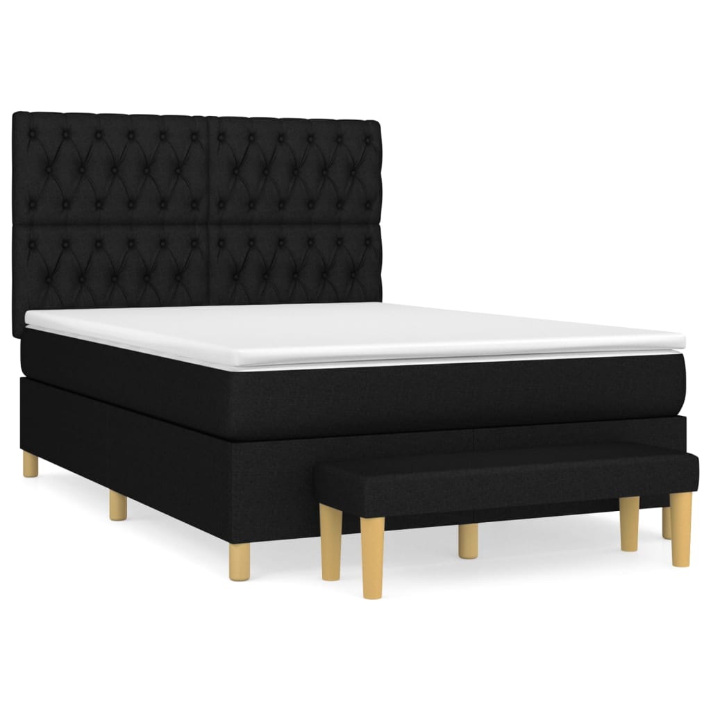 Giroletto a Molle con Materasso Nero 140x190 cm in Tessuto | homemem39