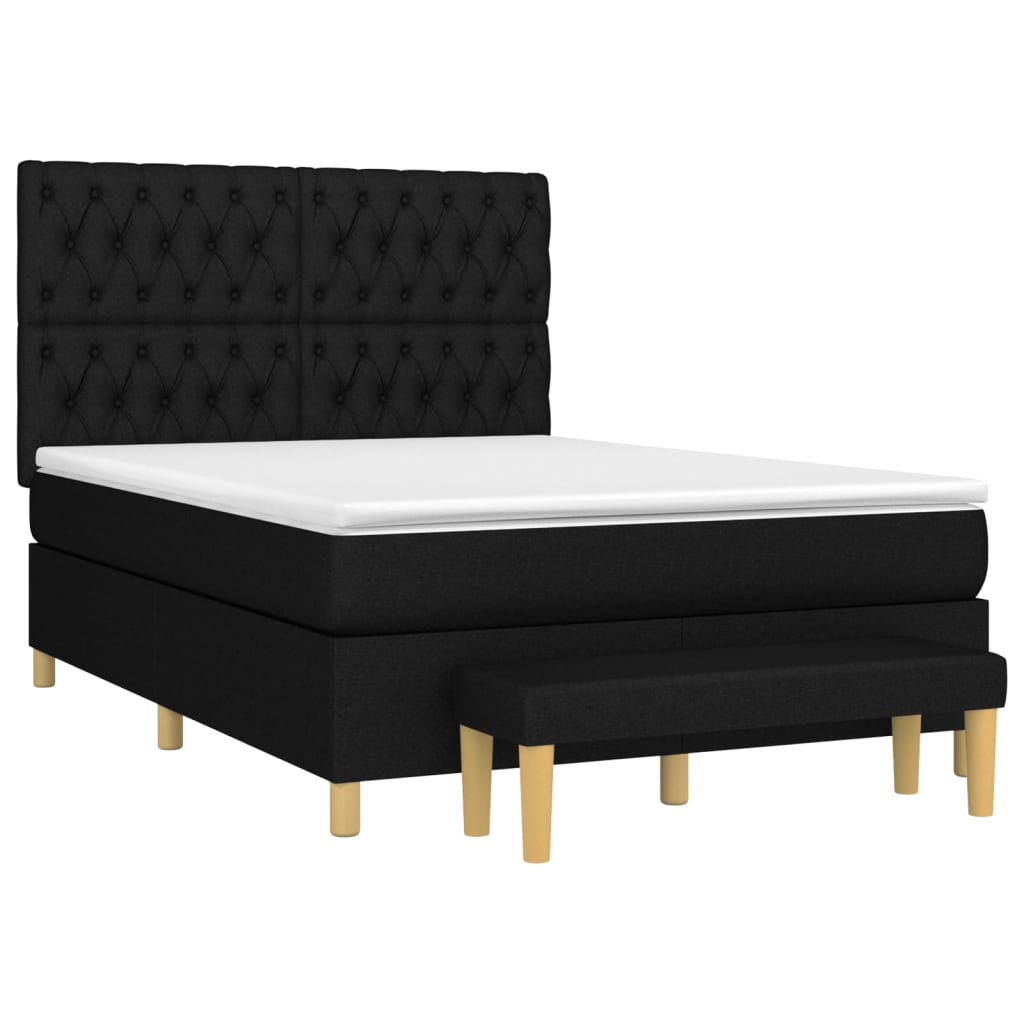 Giroletto a Molle con Materasso Nero 140x200 cm in Tessuto | homemem39