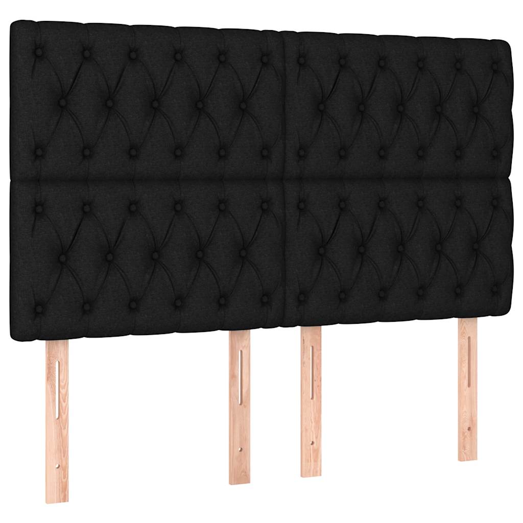 Giroletto a Molle con Materasso Nero 140x200 cm in Tessuto