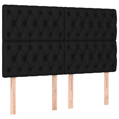 Giroletto a Molle con Materasso Nero 140x200 cm in Tessuto