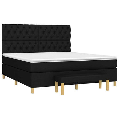 Giroletto a Molle con Materasso Nero 160x200 cm in Tessuto | homemem39