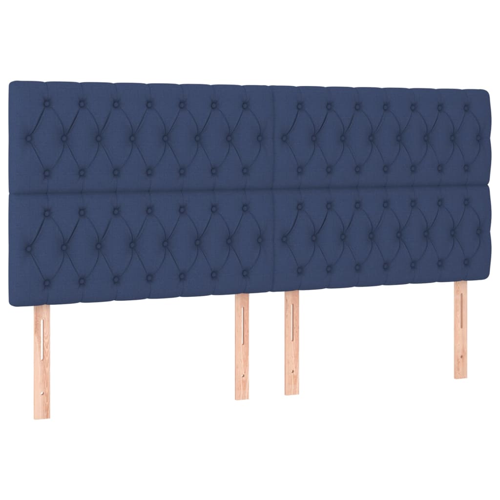 Spring bed frame with blue mattress 180x200 cm in fabric