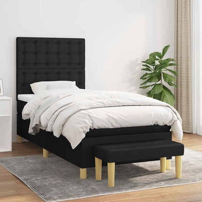 Giroletto a Molle con Materasso Nero 80x200 cm inTessuto