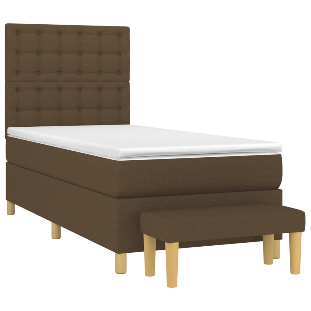 Giroletto a Molle con Materasso Marrone Scuro 80x200 cm Tessuto | homemem39