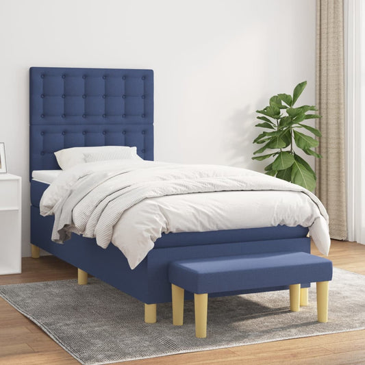 Giroletto a Molle con Materasso Blu 80x200 cm inTessuto | homemem39