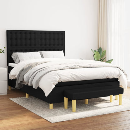 Giroletto a Molle con Materasso Nero 140x190 cm in Tessuto | homemem39