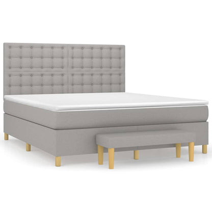 Giroletto a Molle con Materasso Grigio Chiaro160x200 cm Tessuto