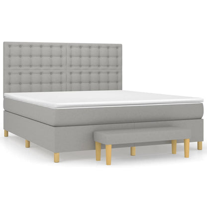 Giroletto a Molle con Materasso Grigio Chiaro180x200 cm Tessuto