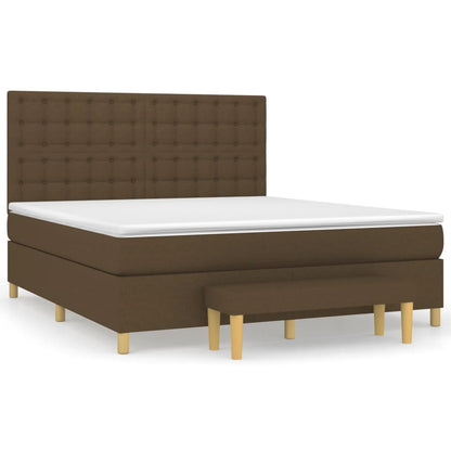 Giroletto a Molle con Materasso Marrone Scuro 180x200cm Tessuto