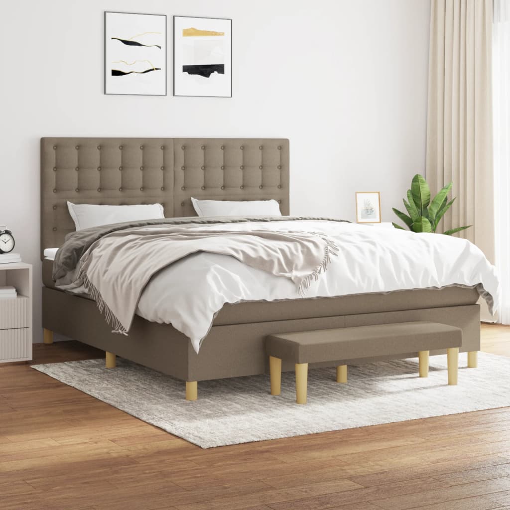 Giroletto a Molle con Materasso Tortora 180x200 cm in Tessuto | homemem39