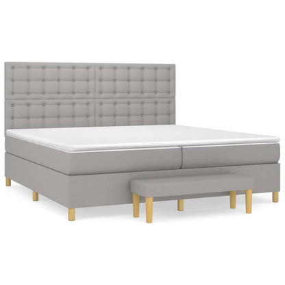 Giroletto a Molle con Materasso Grigio Chiaro 200x200cm Tessuto