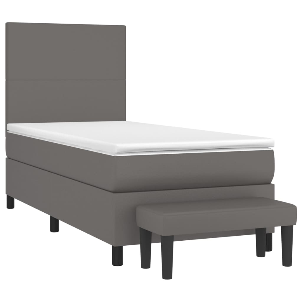 Giroletto a Molle con Materasso Grigio 100x200 cm in Similpelle