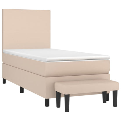 Giroletto a Molle con Materasso Cappuccino 100x200cm Similpelle