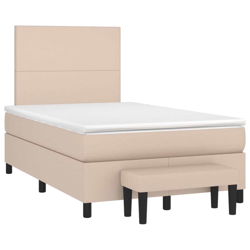 Giroletto a Molle con Materasso Cappuccino 120x200cm Similpelle