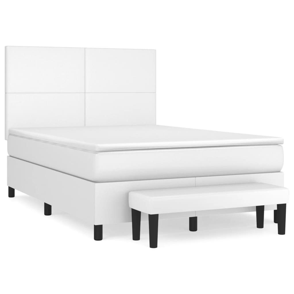 Giroletto a Molle con Materasso Bianco 140x200 cm in Similpelle
