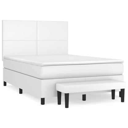 Giroletto a Molle con Materasso Bianco 140x200 cm in Similpelle