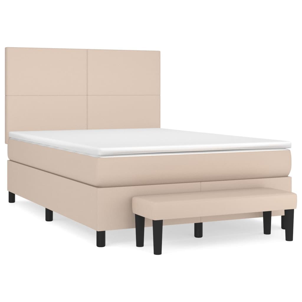 Giroletto a Molle con Materasso Cappuccino 140x200cm Similpelle