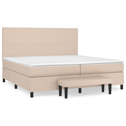 Giroletto a Molle con Materasso Cappuccino 200x200cm Similpelle | homemem39