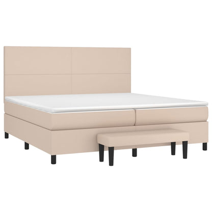 Giroletto a Molle con Materasso Cappuccino 200x200cm Similpelle | homemem39