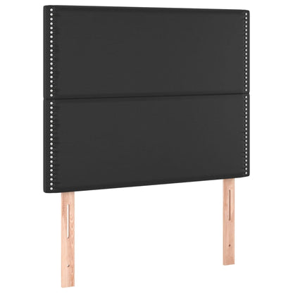 Giroletto a Molle con Materasso Nero 100x200 cm in Similpelle