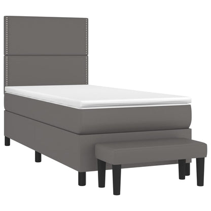 Giroletto a Molle con Materasso Grigio 100x200 cm in Similpelle