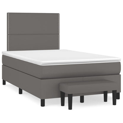 Giroletto a Molle con Materasso Grigio 120x200 cm in Similpelle