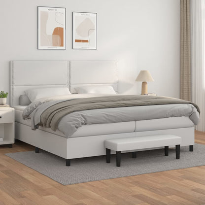 Giroletto a Molle con Materasso Bianco 200x200cm in Similpelle