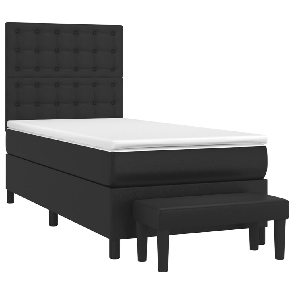 Giroletto a Molle con Materasso Nero 80x200 cm in Similpelle