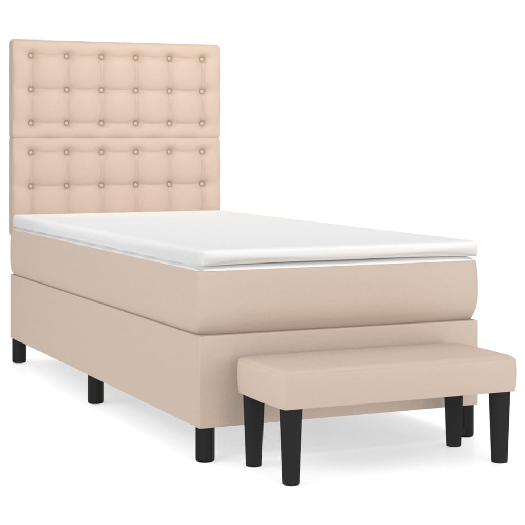 Giroletto a Molle con Materasso Cappuccino 90x190 cm Similpelle