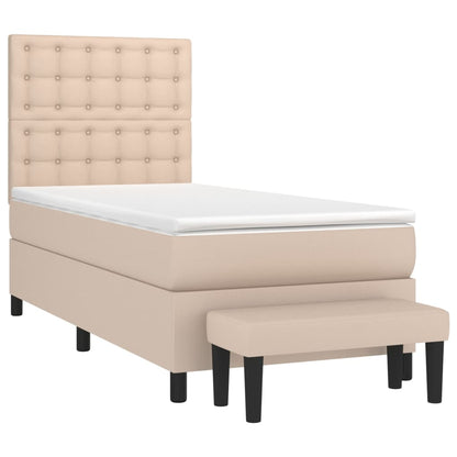 Giroletto a Molle con Materasso Cappuccino 100x200cm Similpelle