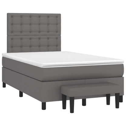 Giroletto a Molle con Materasso Grigio 120x200 cm in Similpelle