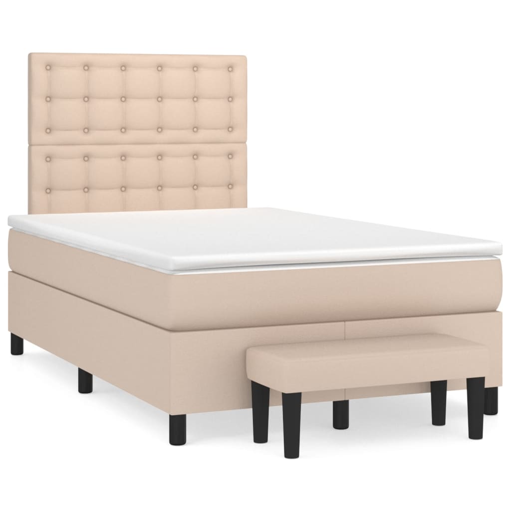 Giroletto a Molle con Materasso Cappuccino 120x200cm Similpelle