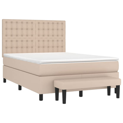Giroletto a Molle con Materasso Cappuccino 140x190cm Similpelle