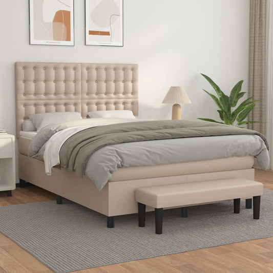 Giroletto a Molle con Materasso Cappuccino 140x190cm Similpelle