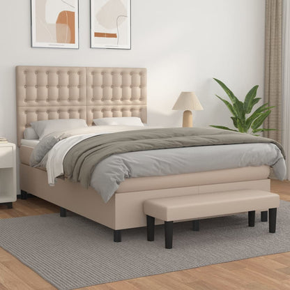 Giroletto a Molle con Materasso Cappuccino 140x190cm Similpelle