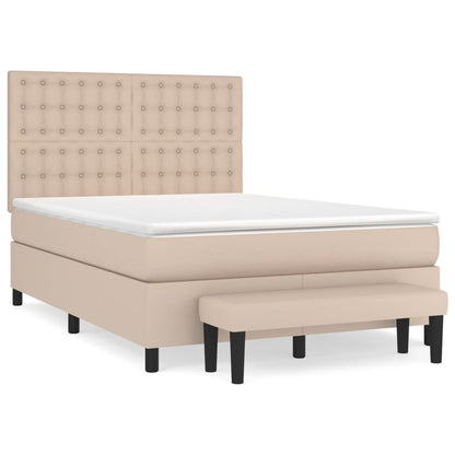Giroletto a Molle con Materasso Cappuccino 140x200cm Similpelle