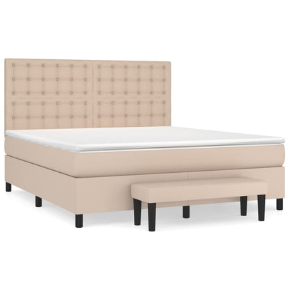 Giroletto a Molle con Materasso Cappuccino 160x200cm Similpelle
