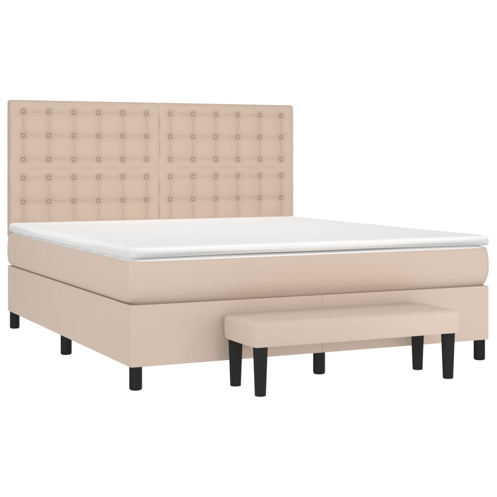 Giroletto a Molle con Materasso Cappuccino 160x200cm Similpelle