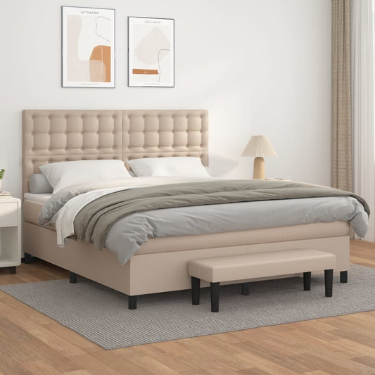 Giroletto a Molle con Materasso Cappuccino 160x200cm Similpelle