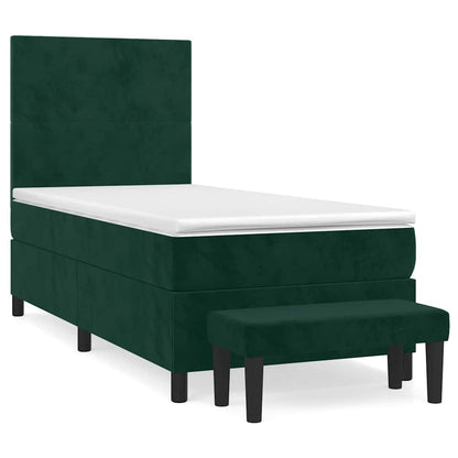 Giroletto a Molle con Materasso Verde Scuro 90x190 cm Velluto | homemem39