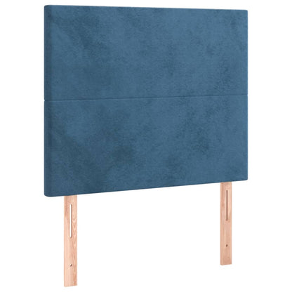 Giroletto a Molle con Materasso Blu Scuro 90x190 cm in Velluto