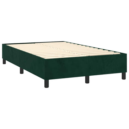 Giroletto a Molle con Materasso Verde Scuro 120x200 cm Velluto