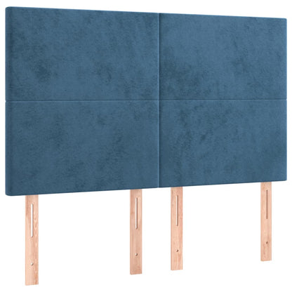 Giroletto a Molle con Materasso Blu Scuro 140x190 cm in Velluto