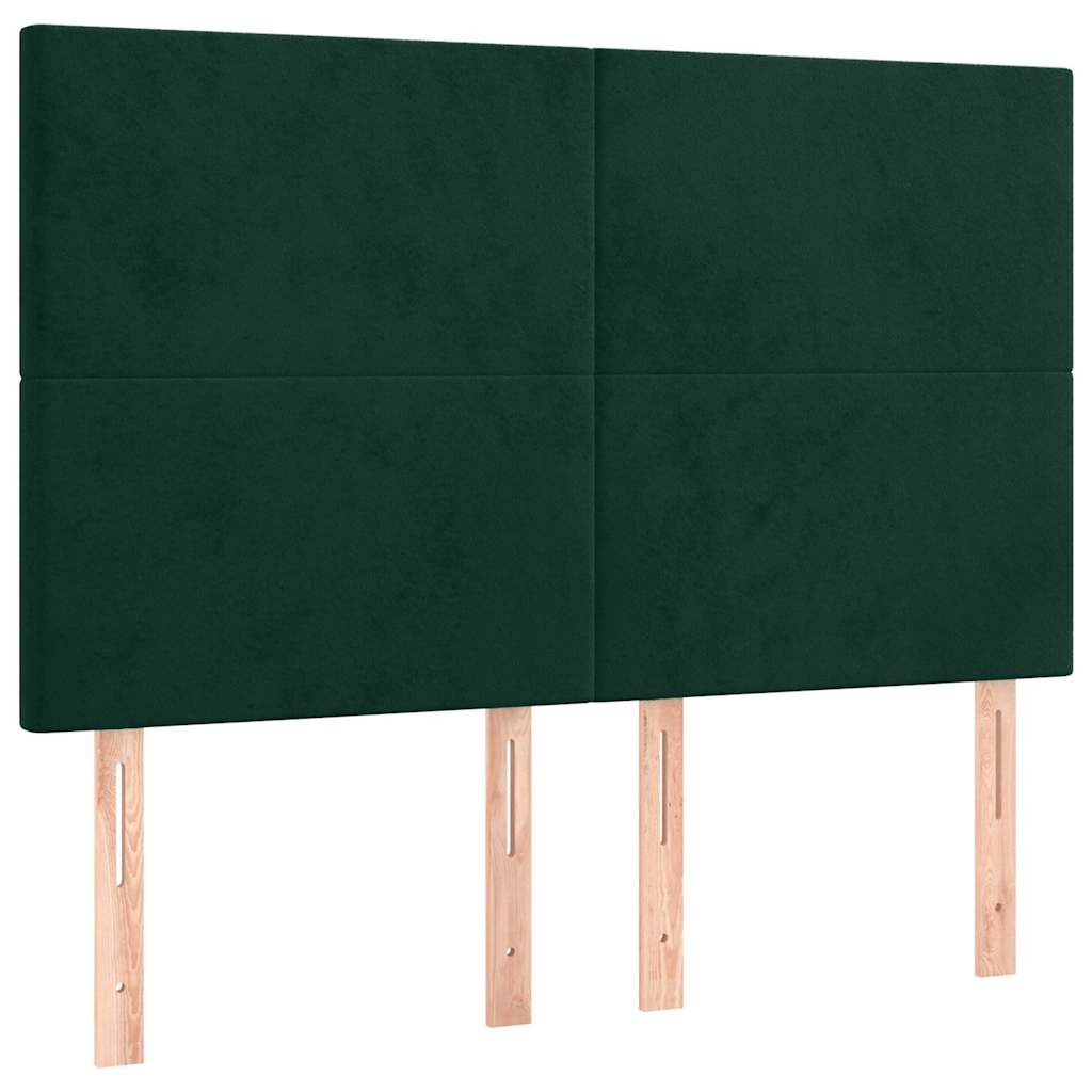 Giroletto a Molle con Materasso Verde Scuro 140x200 cm Velluto