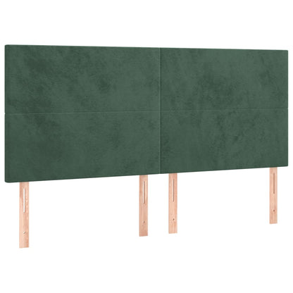 Giroletto a Molle con Materasso Verde Scuro 160x200 cm Velluto