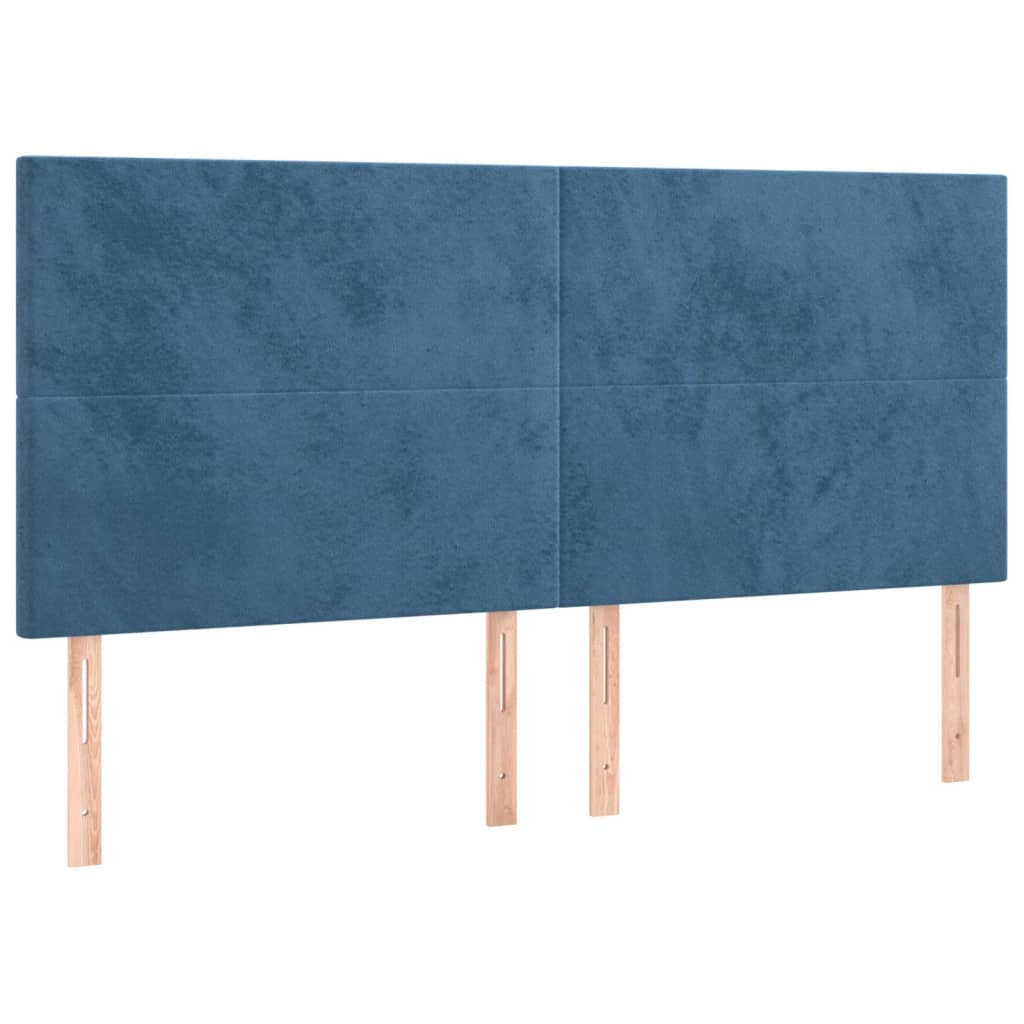 Giroletto a Molle con Materasso Blu Scuro 180x200 cm in Velluto