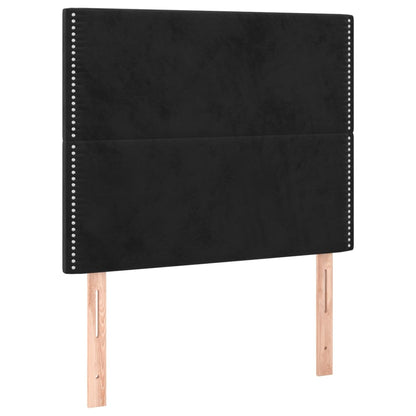 Giroletto a Molle con Materasso Nero 90x190 cm in Velluto