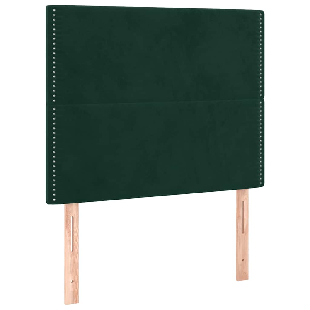 Giroletto a Molle con Materasso Verde Scuro 90x190 cm Velluto